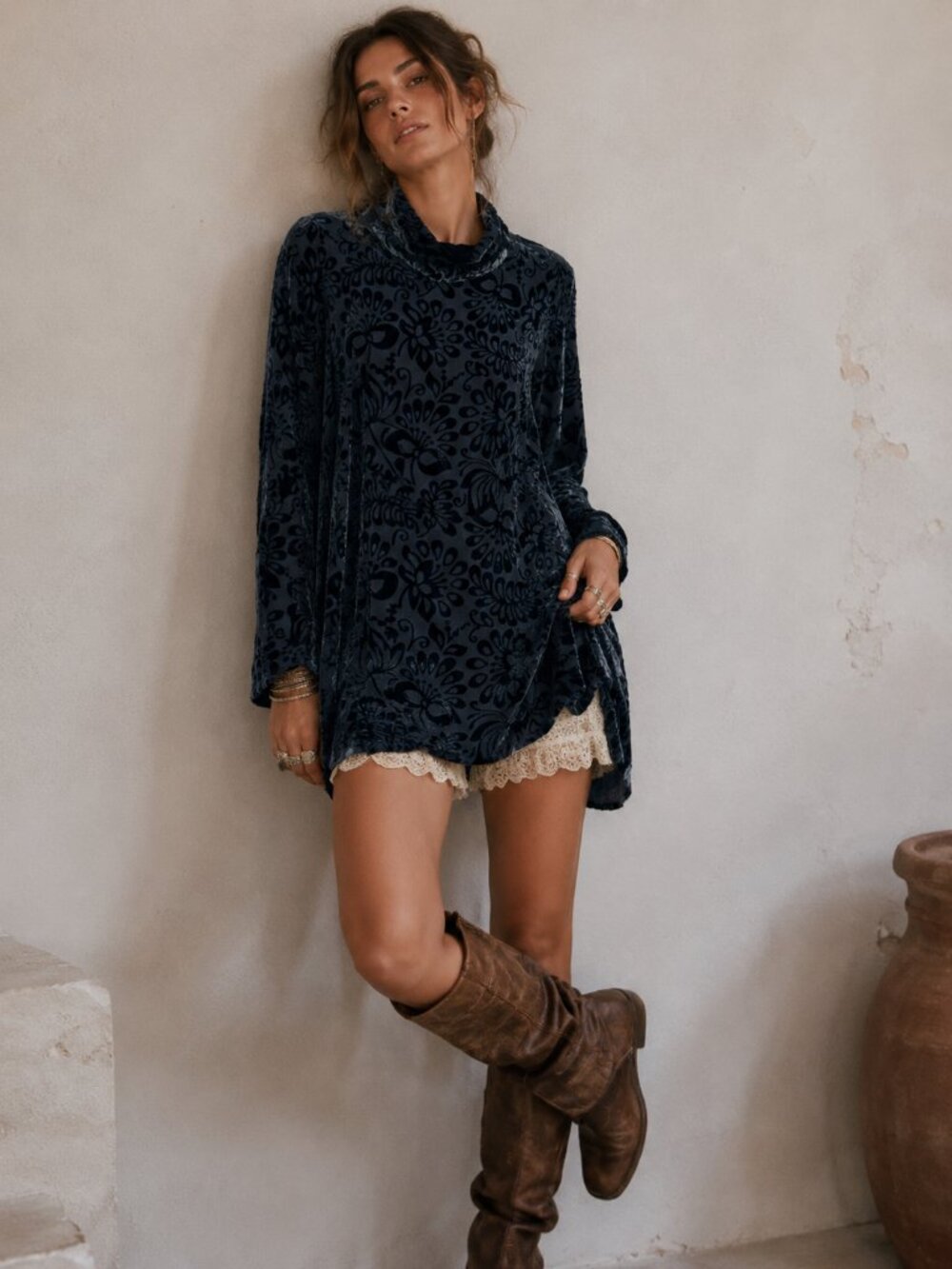Soft Surroundings Crushed Velvet Top
